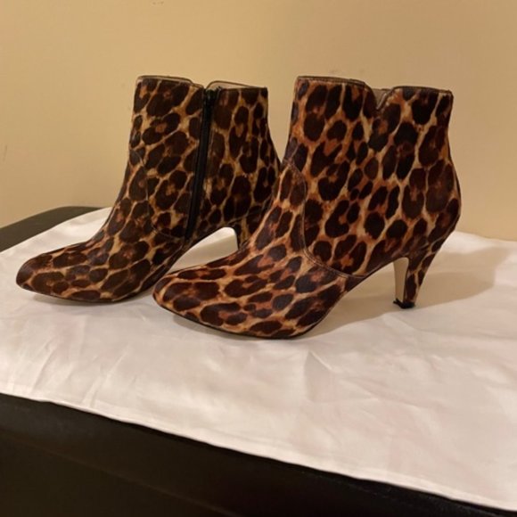 Leopard Fur Ankle Boots - Picture 1 of 4